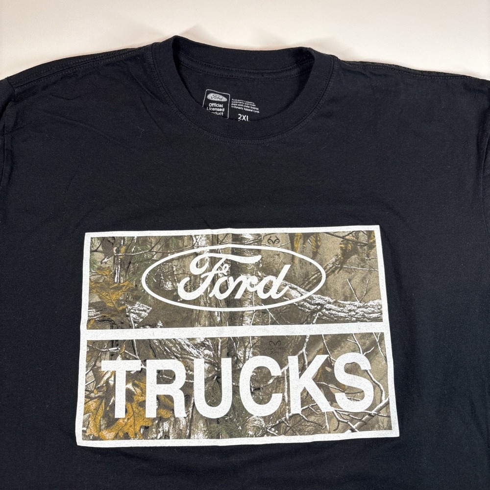 Men's RealTree Ford T-Shirt - Black -- Size 2XL - NWOT